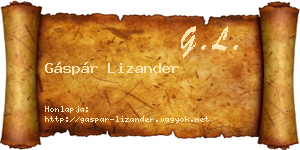 Gáspár Lizander névjegykártya